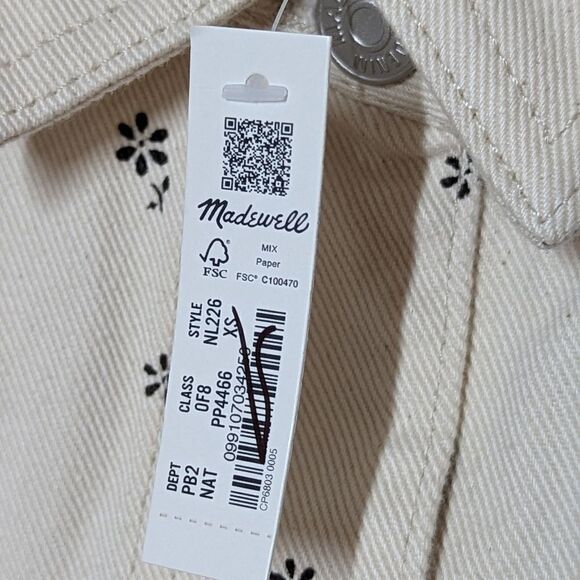 Madewell Denim Daisy Chore Jacket Classic Light Wash Workwear Style | XS NWT - Picture 8 of 11